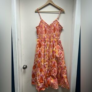 Vibrant Orange and Pink Women's Dress by Angels